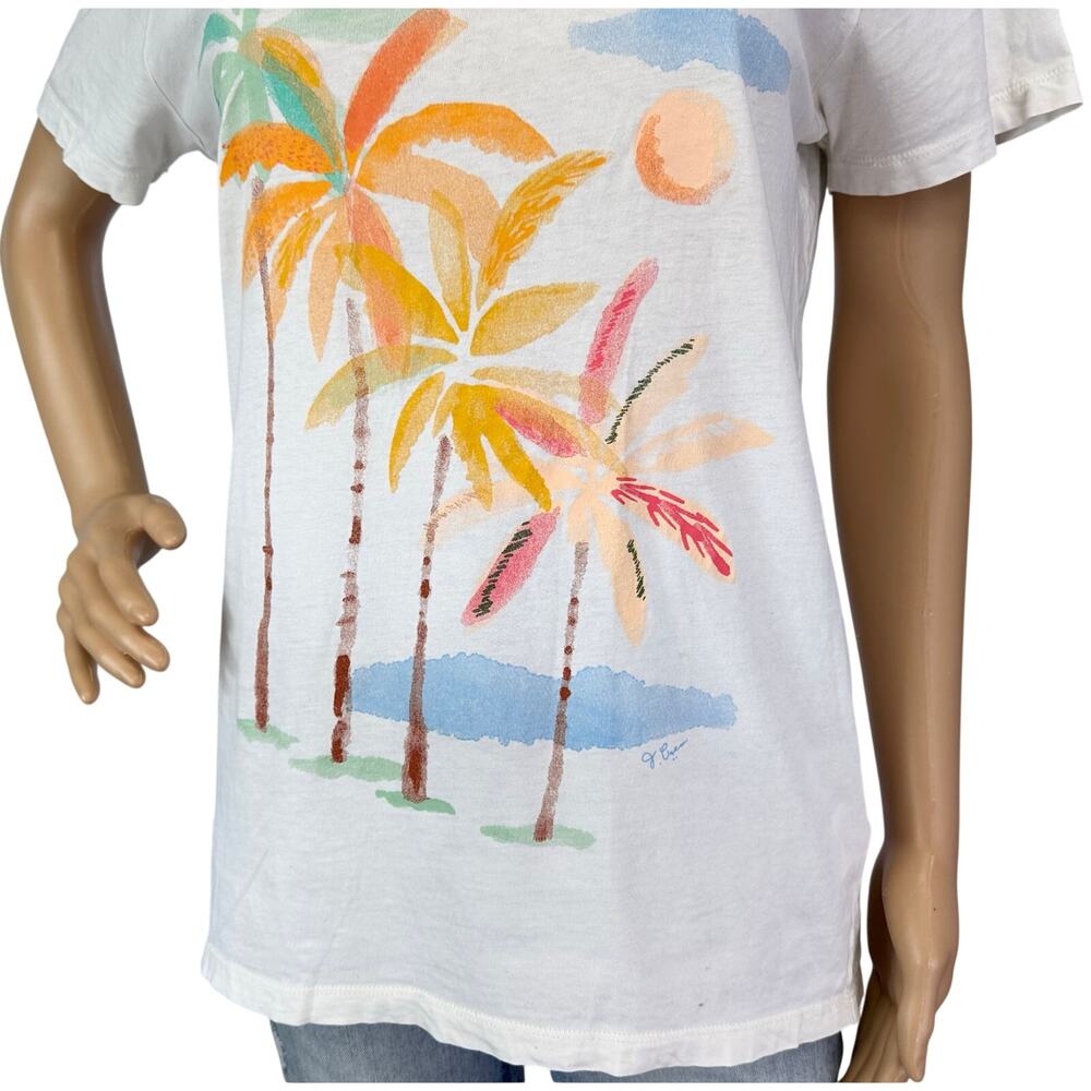 J. Crew Collector Palms Graphic Cotton Tee BY964 Size M - Picture 8 of 12